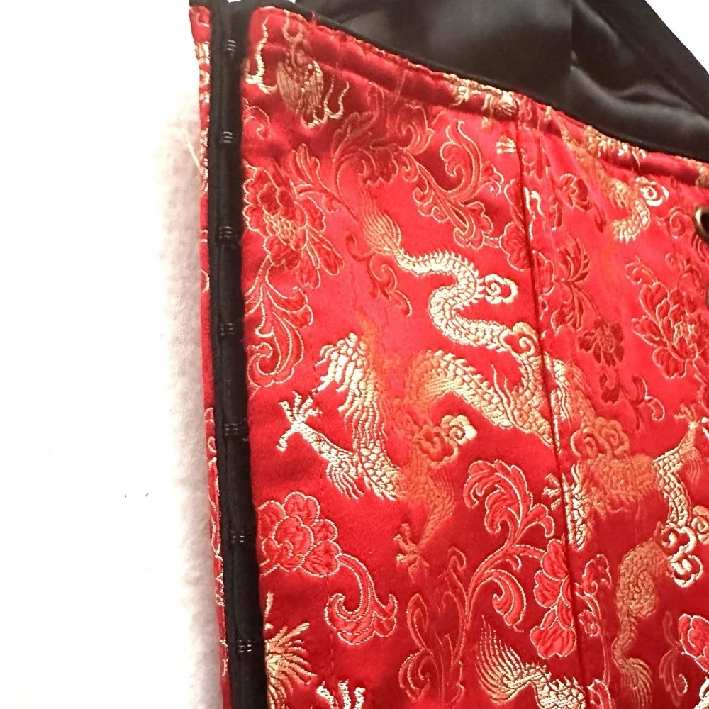 Victoria's Secret M Medium NWT Y2K Vintage Corset Red‎ Gold Dragon Asian Chinese